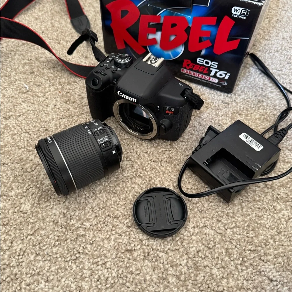 Canon EOS Rebel T6i Black DSLR Camera
